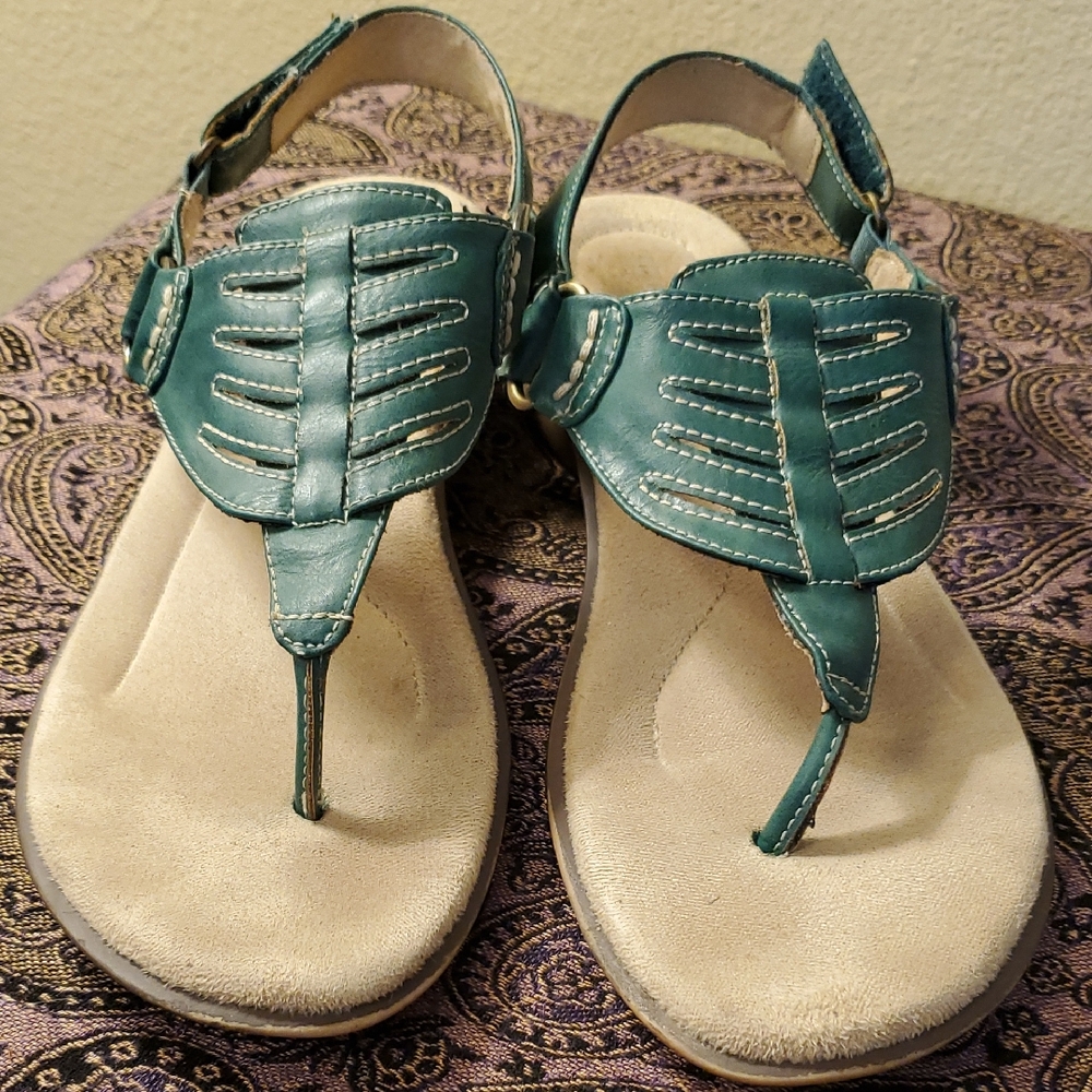 Naturalizer Teal Leather Sandals Sz 8.5